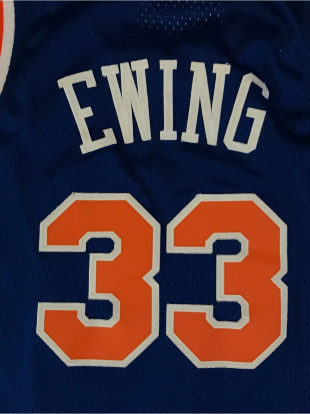 Adidas NY Knicks #33 Basketball Jersey Hardwood Classics Blue Orange S +2 - Picture 10 of 13